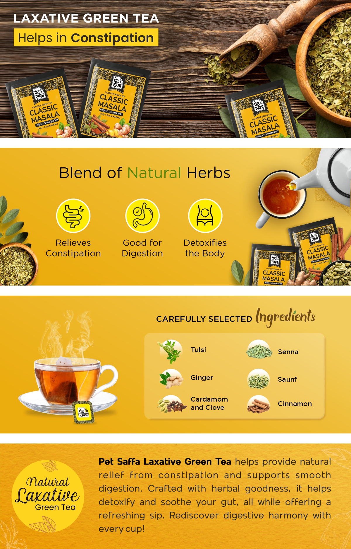 Pet Saffa Classic Masala Laxative Green Tea